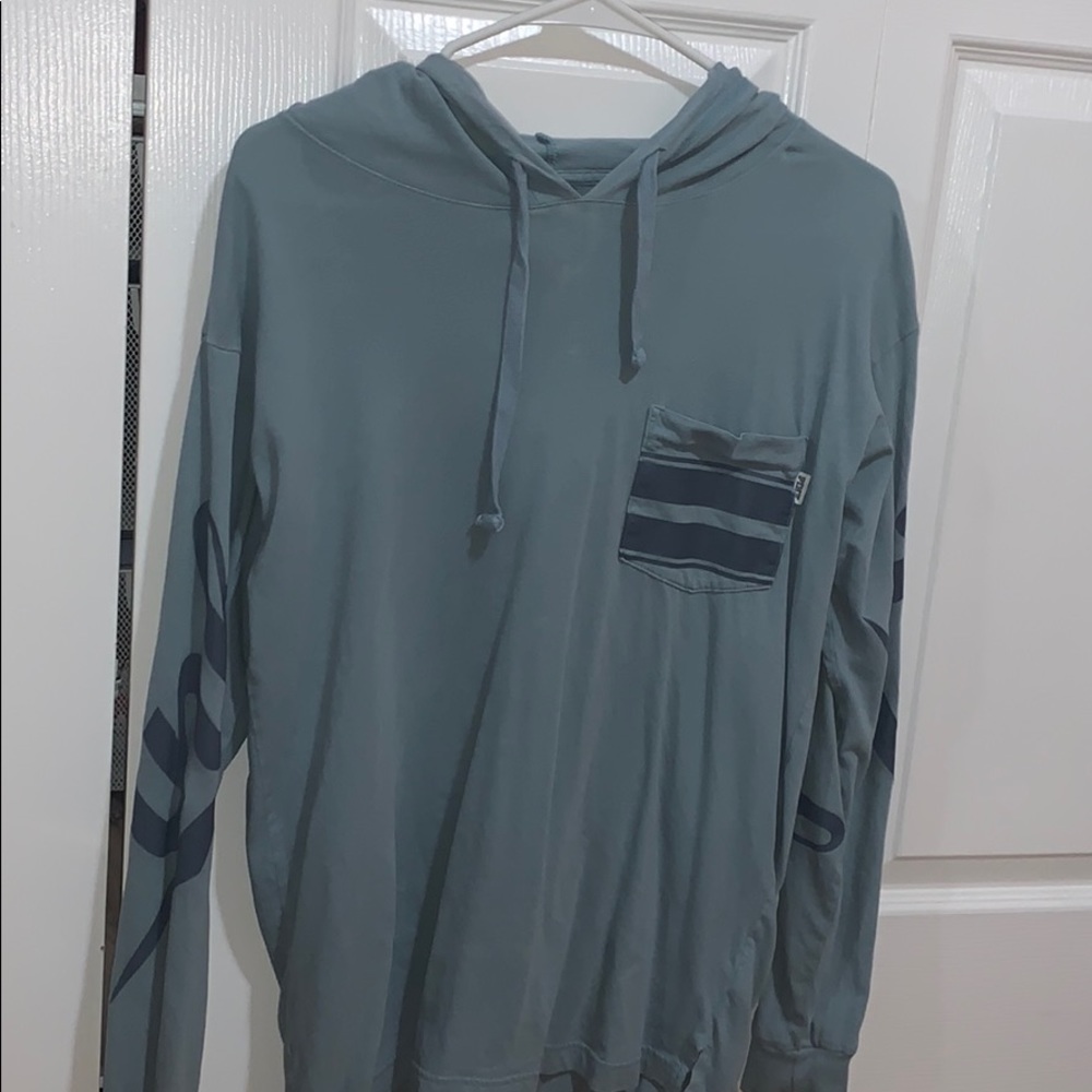 PINK sage green long sleeve t-shirt with hood